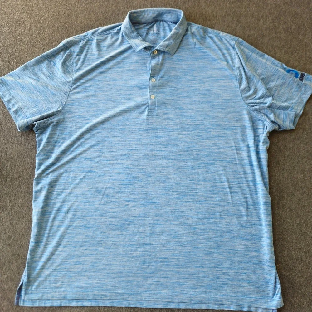 Johnnie-O Huron Featherweight Golf‎ Polo Mens XXL Blue Performance Preppy Travel